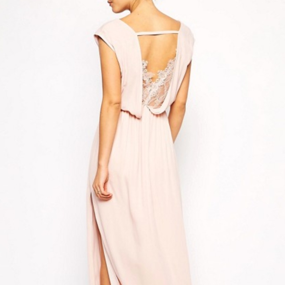 [NWT] ASOS Petite - Lace Back Wrap Front Maxi Dress
